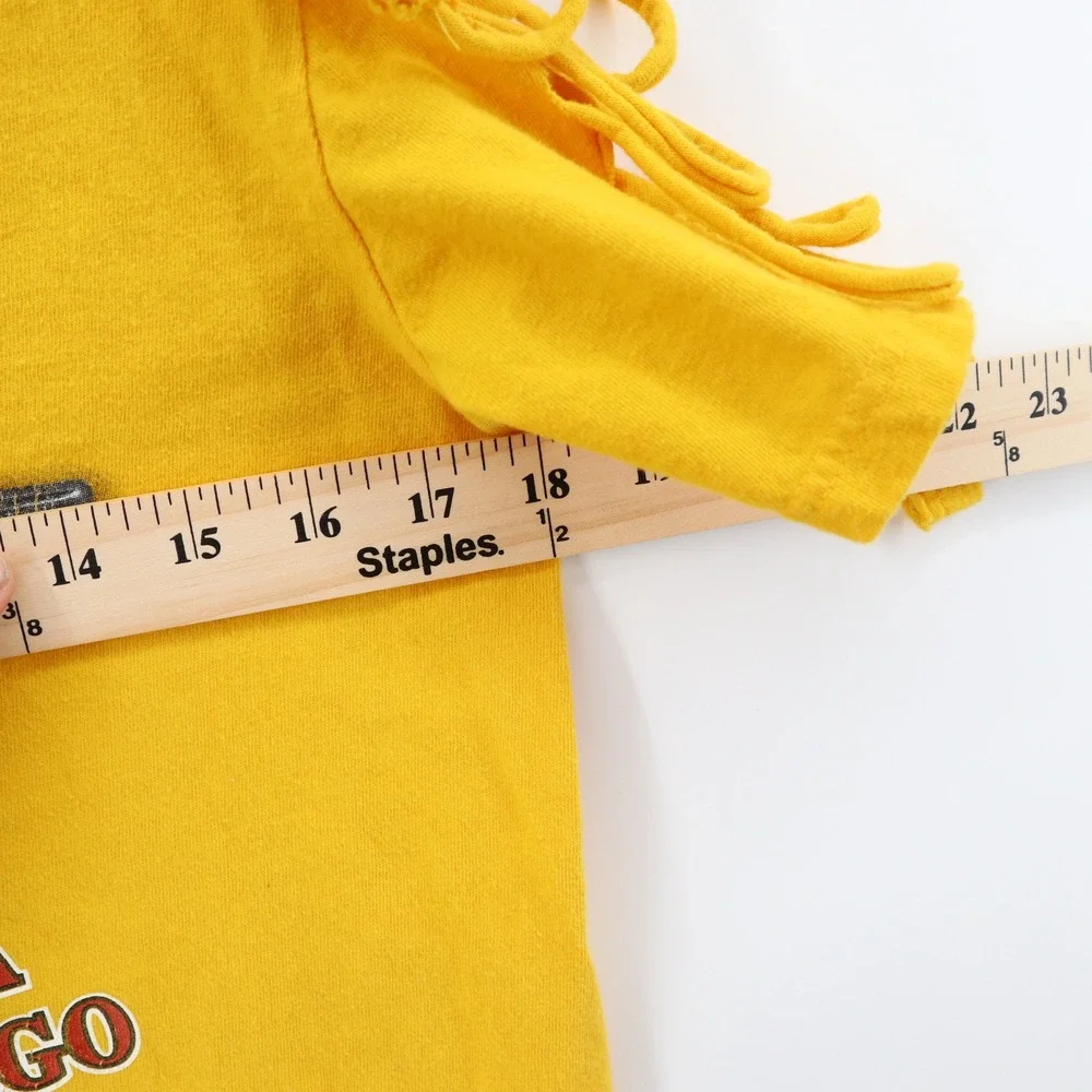 Harley Davidson Shirt Womens Large Yellow Vintage 2014 Shredded Distressed Tee‎